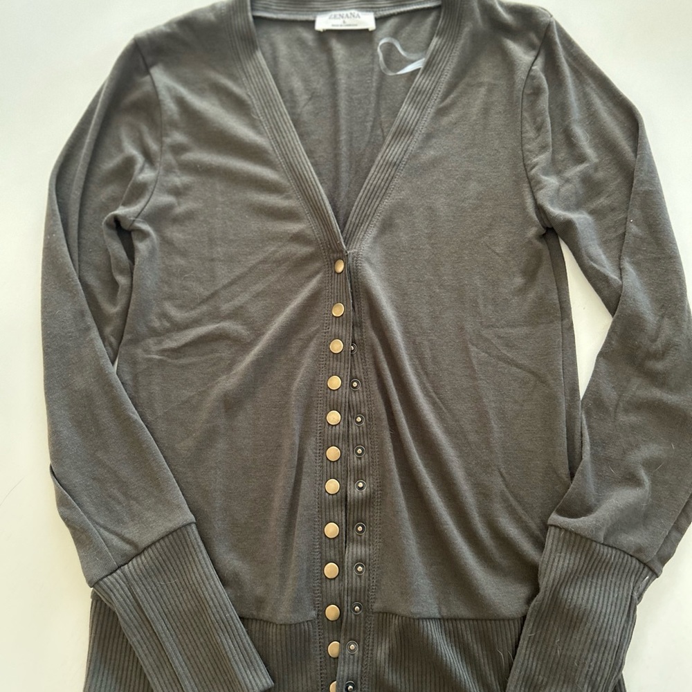 Zenana snap cardigan  olive size large